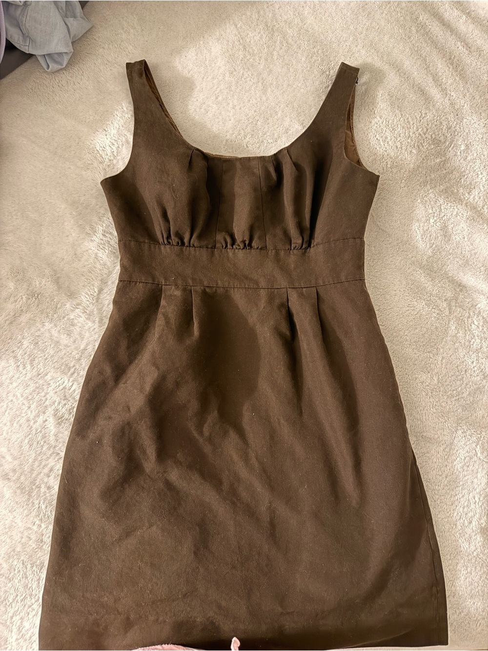 J. Crew Brown Sleeveless Empire-Waist Mini Dress